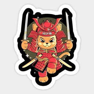 Samurai cat Sticker